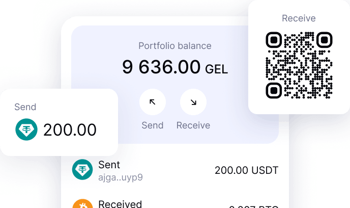 CityPay საფულის მისამართი და QR კოდი
